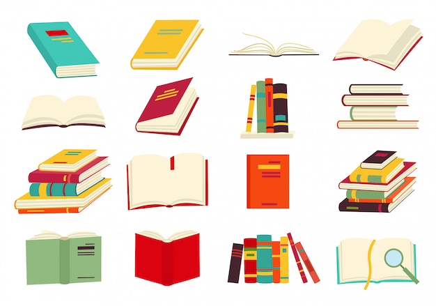Icons of books vector set