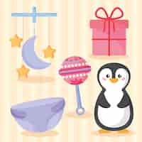 Free vector icons collection baby toys and gift