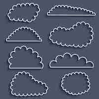 Free vector icons collection of outlined clouds