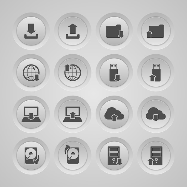 Free vector icons on data storage