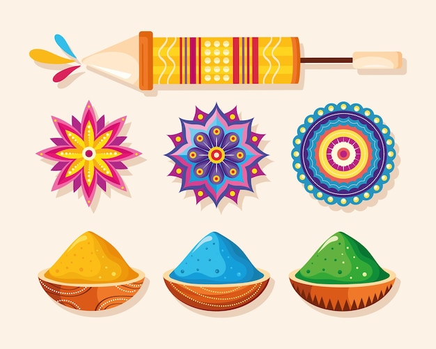 Icons for holi festival