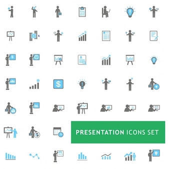 Icons set about business