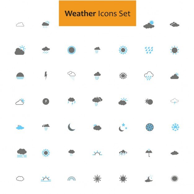 Free Vector icons set about weather