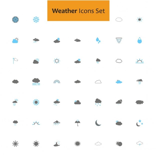 Icons set about weather