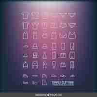 Free vector icons set of simple clothing