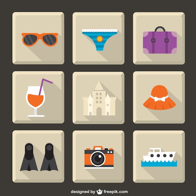 Free vector icons of summer holidays