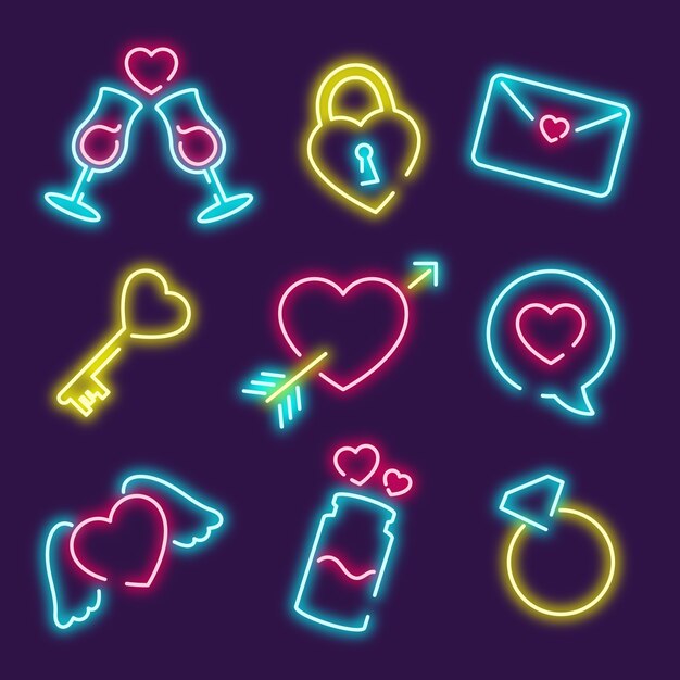 Icons for valentines day celebration