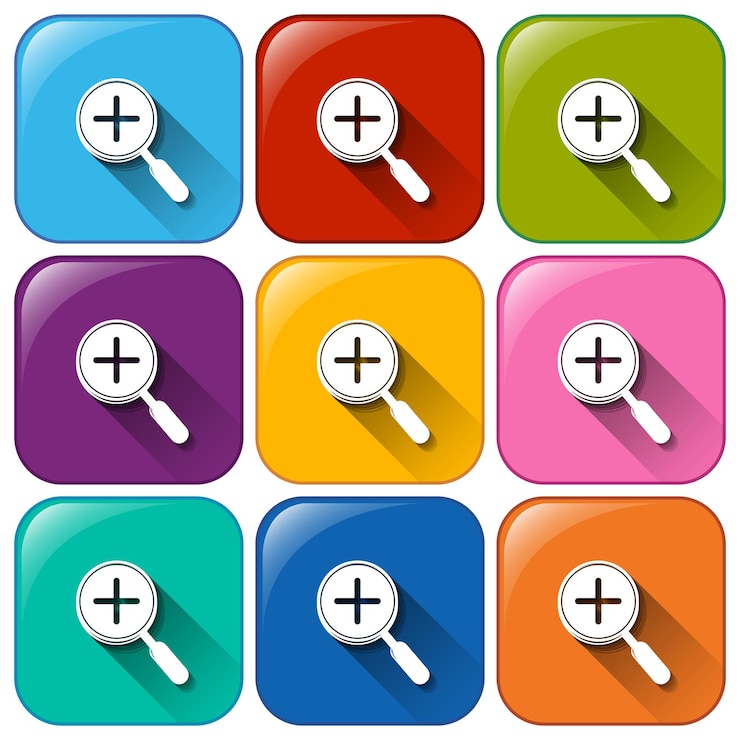 Free Vector icons with magnifying glass