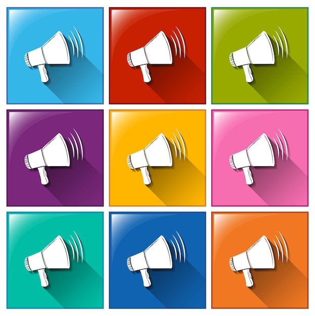 Free vector icons with megaphones