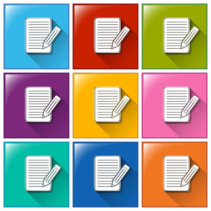 Free Vector icons with papers and pencils