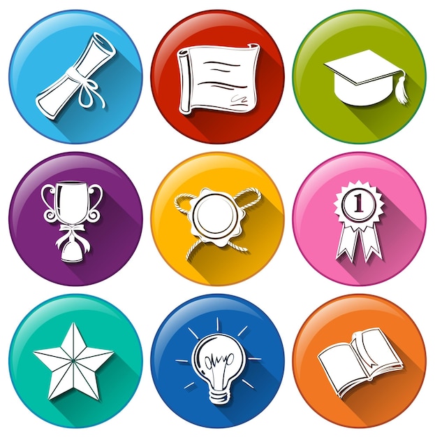 Free vector icons with school awards