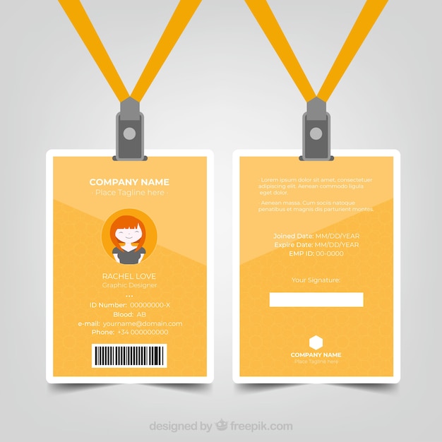 Free vector id card template with abstract style