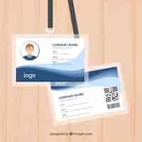 Free vector id card template with flat design