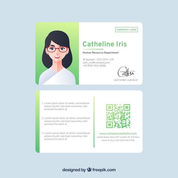 Free vector id card template