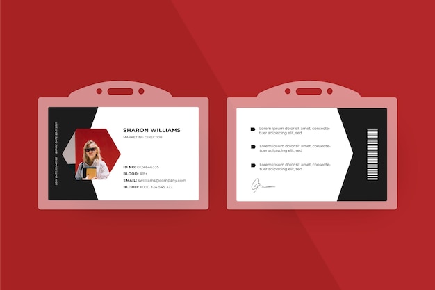 Free vector id cards template minimalist design