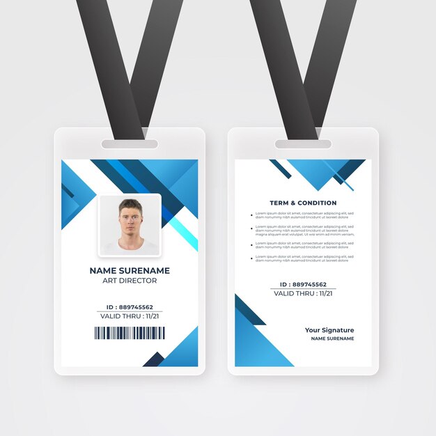 Id cards template with photo