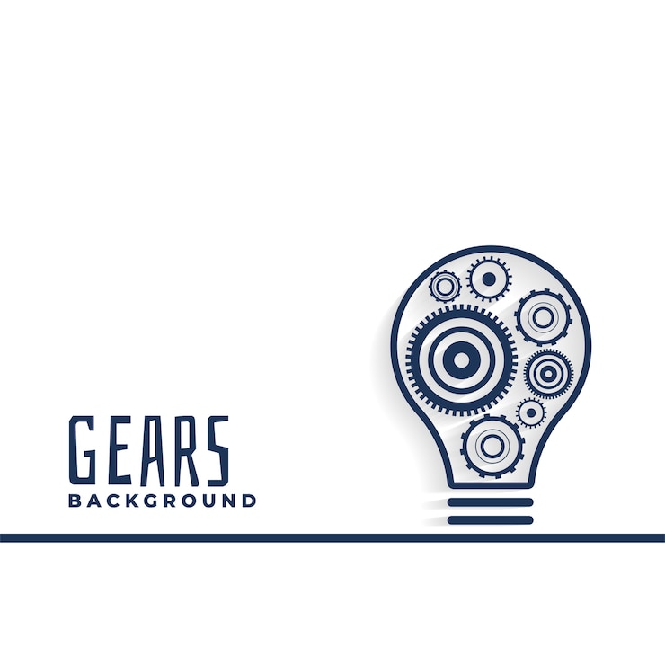 Free Vector idea or innovation bulb with gears background