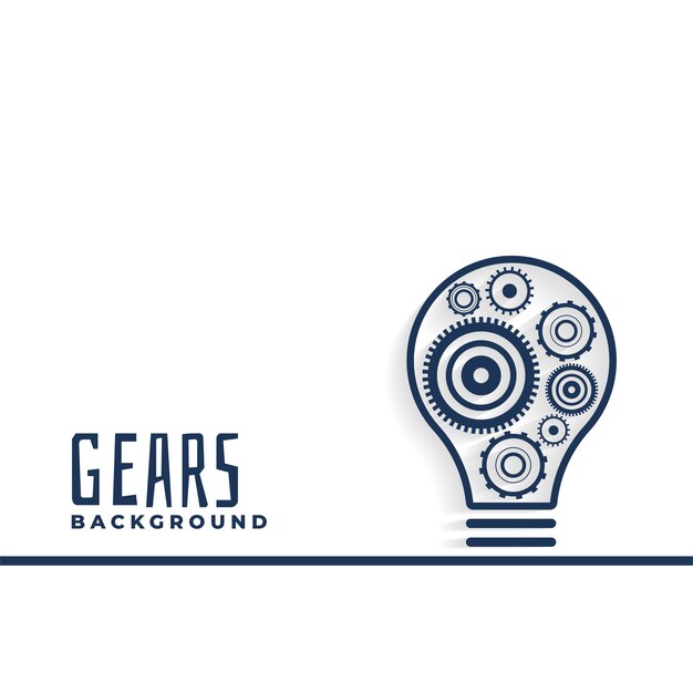 Idea or innovation bulb with gears background