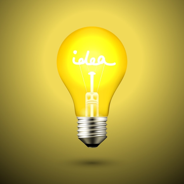 Idea Light Bulb Lamp Vector illustration on Black