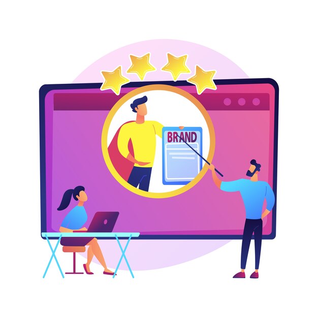 Free vector identity branding coach. self improvement course, personality reputation, boosting self esteem. online mentorship webinar on personal positioning