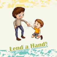 Free vector idiom lend a hand