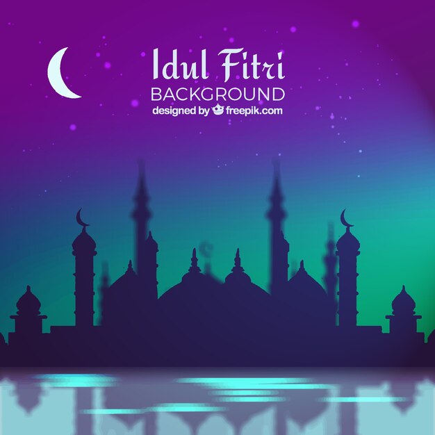 Idul fitri с мечетью