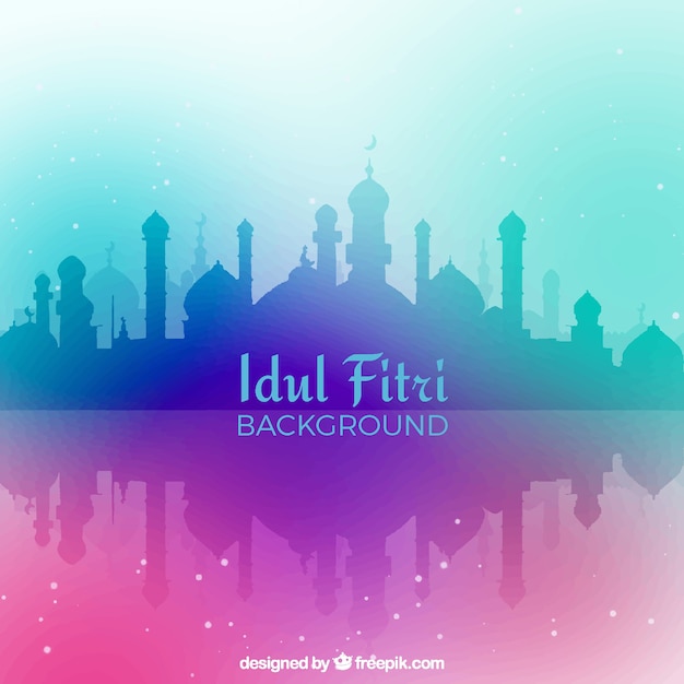 Idul fitri background with mosque