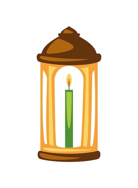 Free vector idul fitri lamp candle