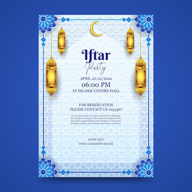 Premium Vector Iftar Invitation Template Ramadan Kareem