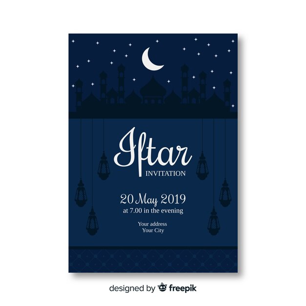 Free vector iftar party invitation