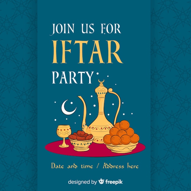 Free vector iftar party invitation