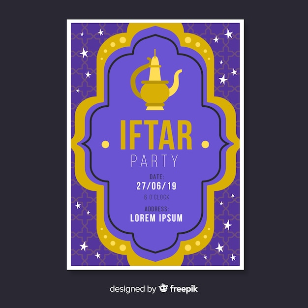 Бесплатное векторное изображение Приглашение на ифтар