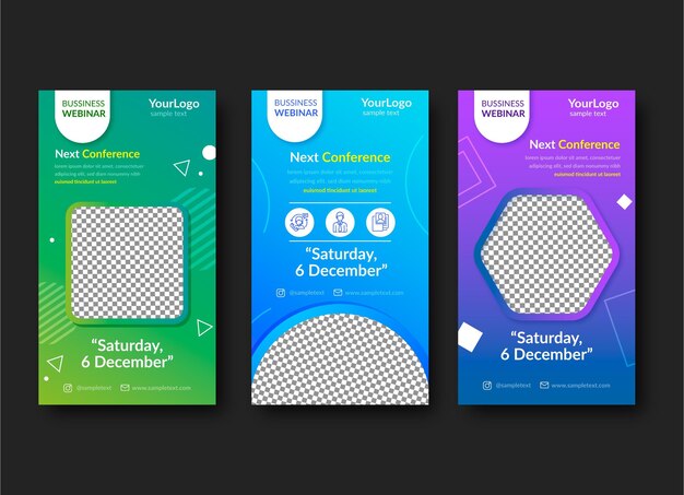 Ig story webinar template in gradient
