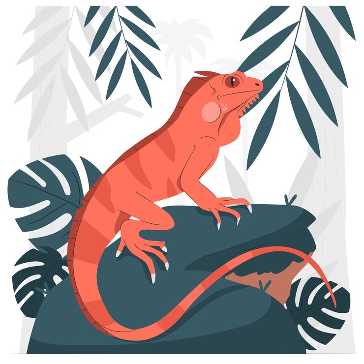 Free Vector iguana concept illustration