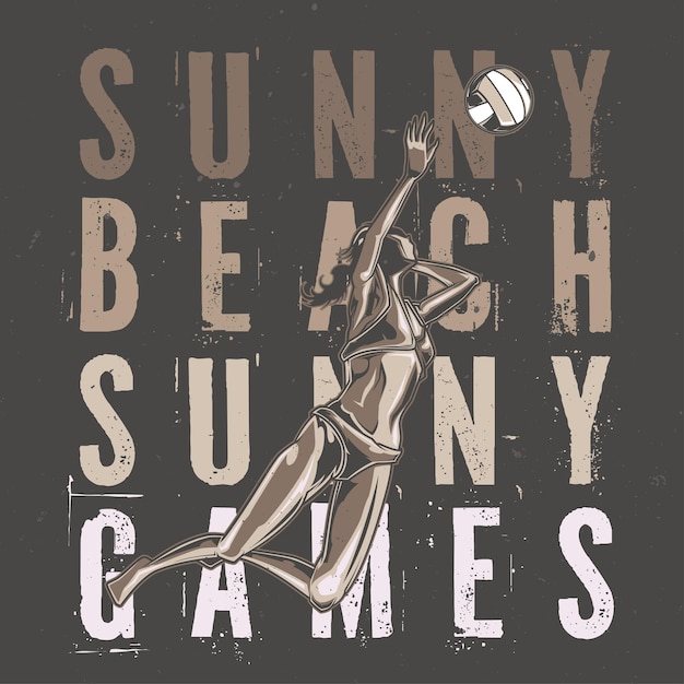 Бесплатное векторное изображение iillustrated девушка играет в волейбол на пляже