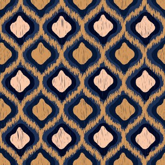 Ikat oriental boho бесшовный узор для дизайна текстиля и обоев