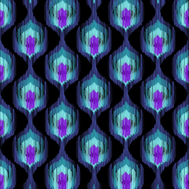 Free Vector ikat style pattern design retro background