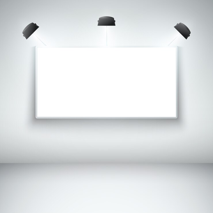 Free Vector illuminated blank gallery frame