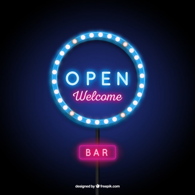 Free vector illuminated open sign