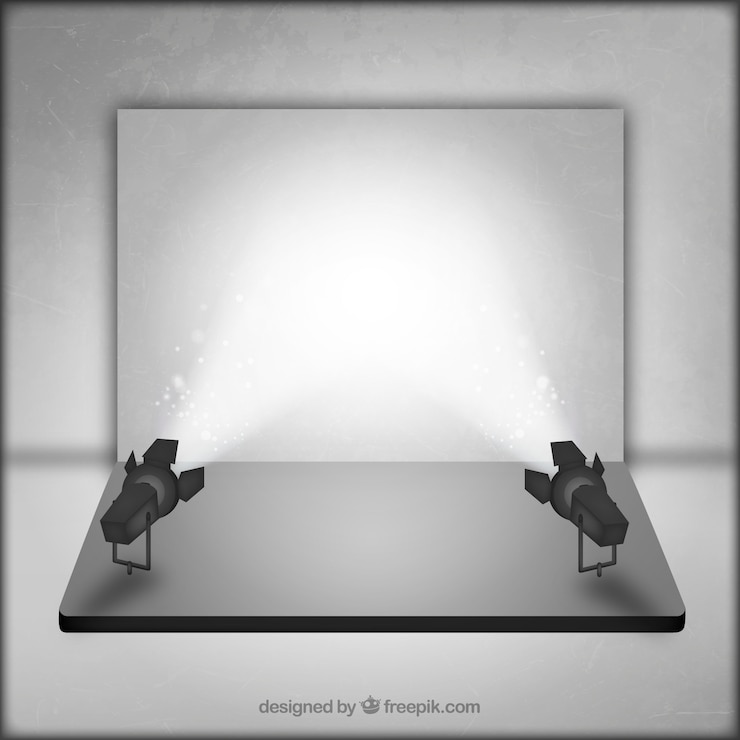 Free Vector illuminated stage with spotlights