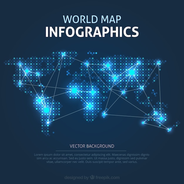 조명 된 세계지도 infographic