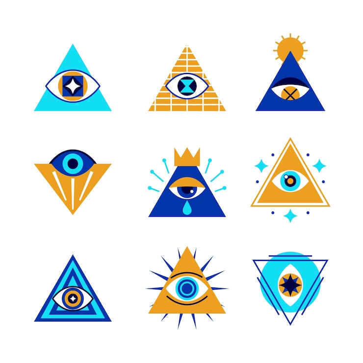 Free Vector illuminati symbol set
