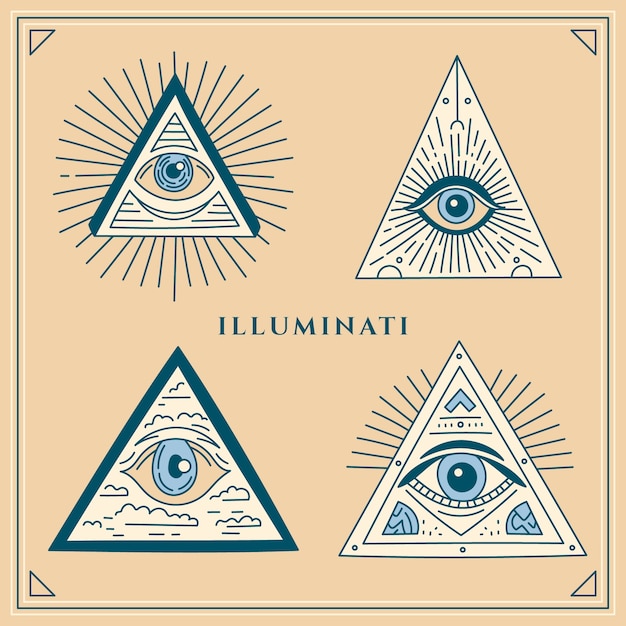 Vettore gratuito set di simboli degli illuminati