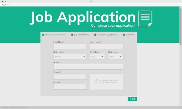 Illustation of job application