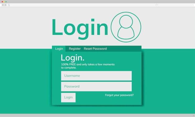 Vettore gratuito illustraion del modello di login dell'account