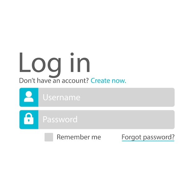 Illustraion of log in template