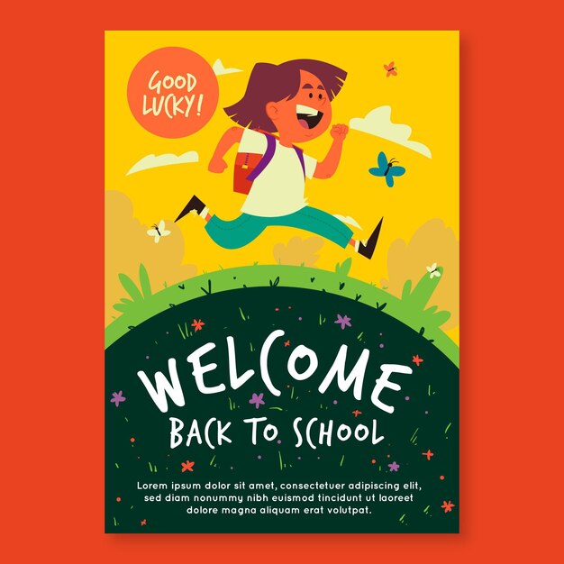 illustrated back to school flyer template