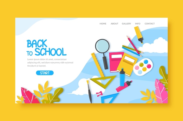 Illustrated back to school home page template