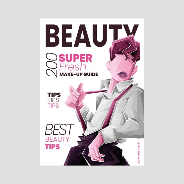 illustrated beauty magazine cover