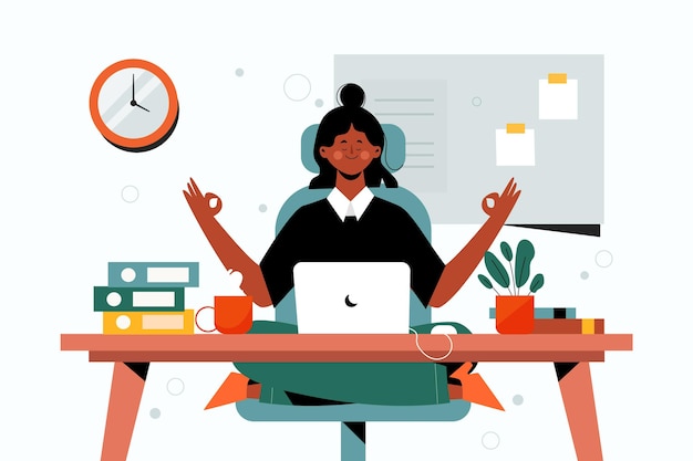 Free vector illustrated business person meditating